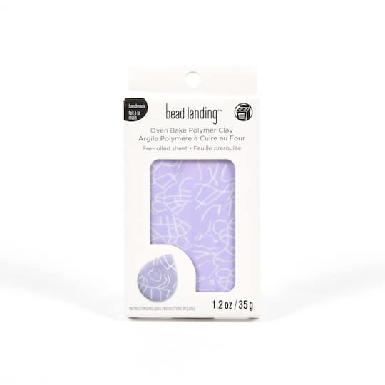 Lavender Doodle Oven Bake Polymer Clay by Bead Landing&#x2122;